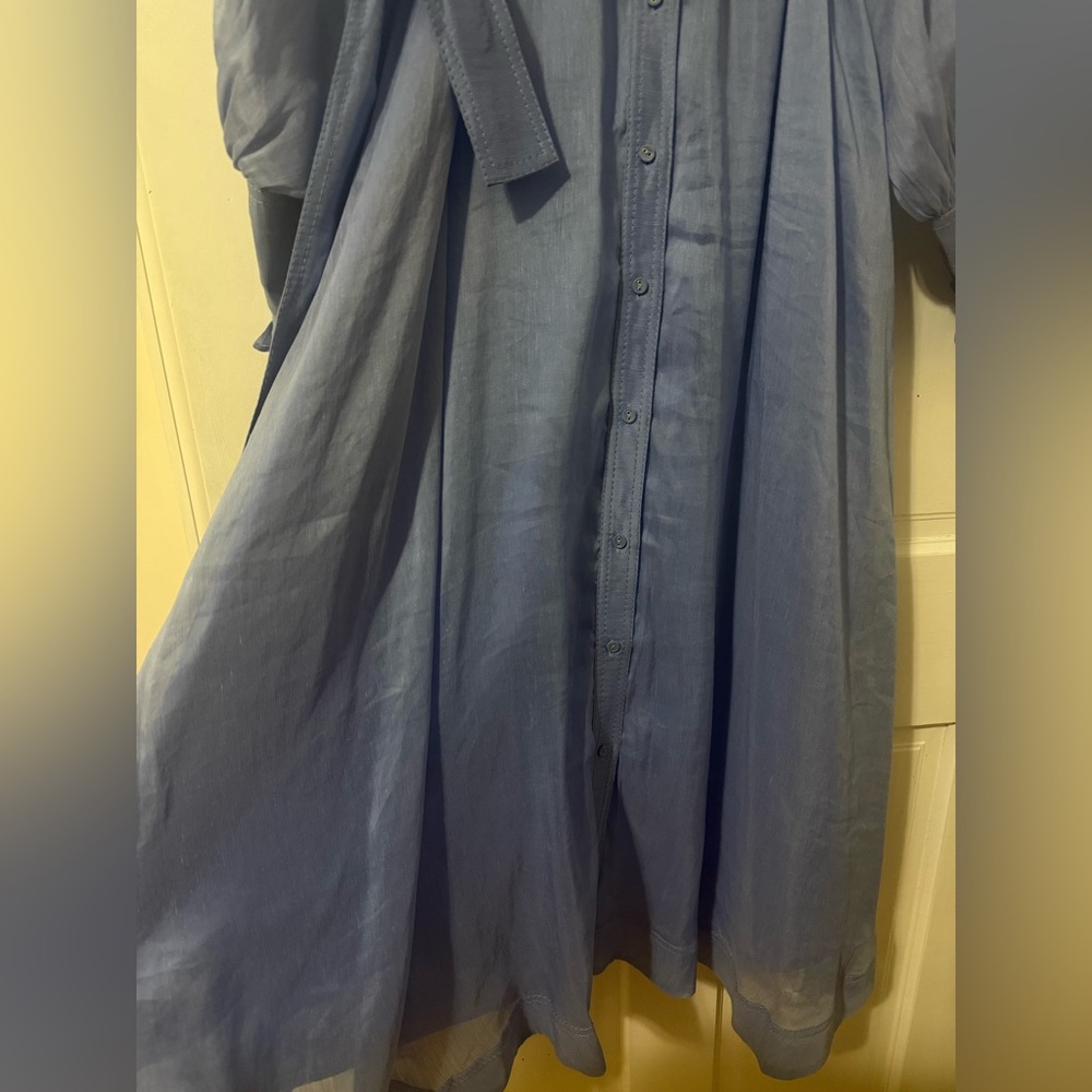 Aje Iris Pleated Bib Midi Dress Mist Blue, size 8 AUS or US S - Picture 8 of 13